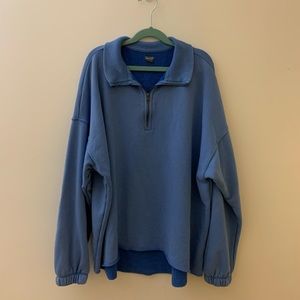 Aerie light blue oversized quarter zip